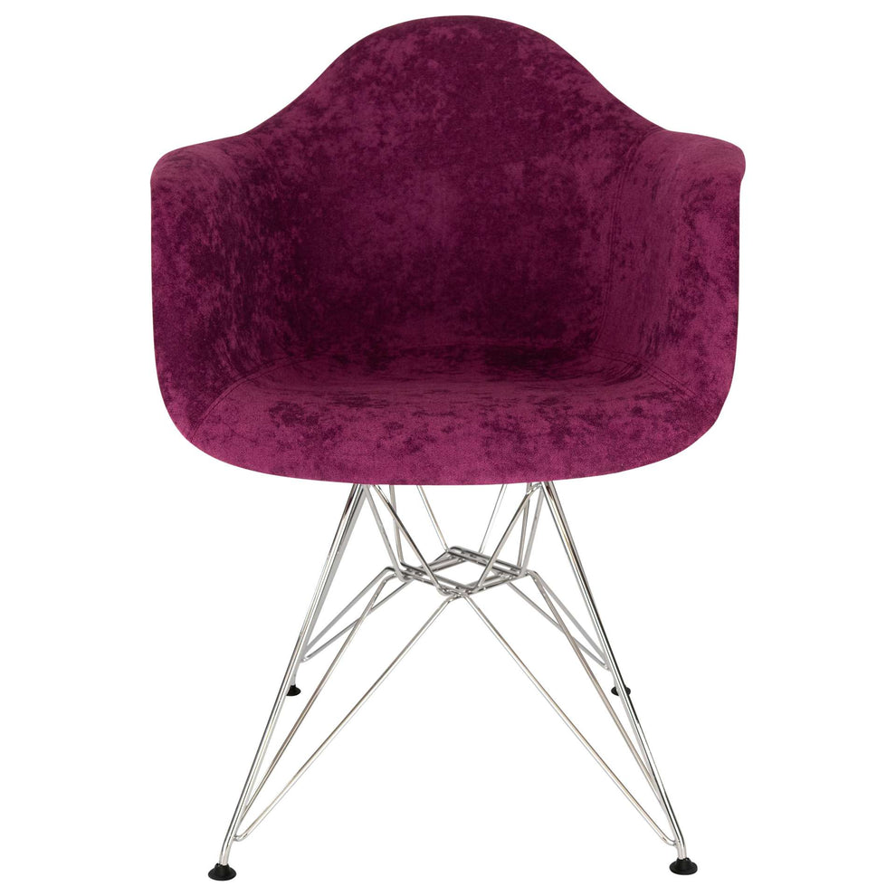 LeisureMod Willow Velvet Eiffel Metal Base Accent Chair - WM24VPR | Accent Chairs | Modishstore - 2