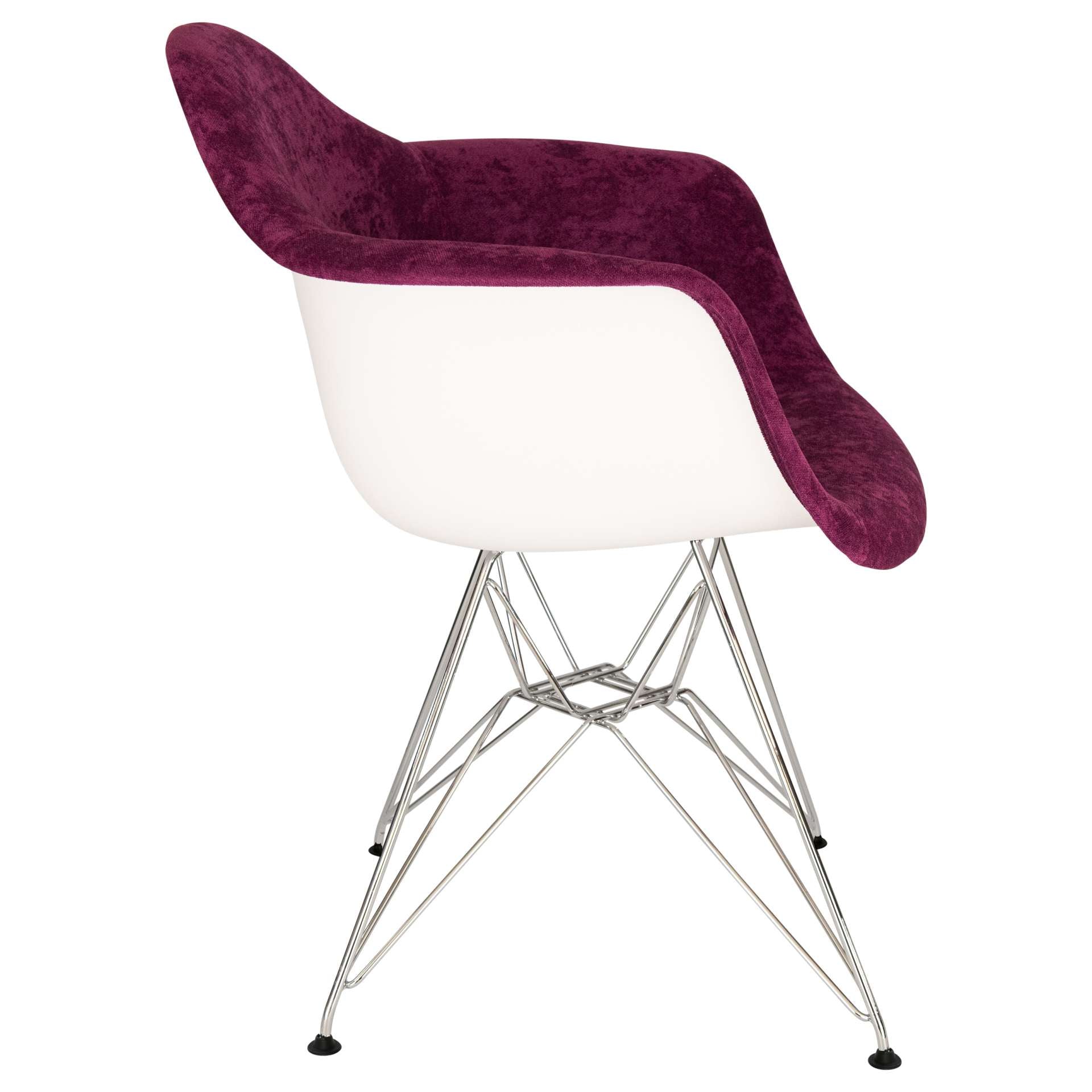 LeisureMod Willow Velvet Eiffel Metal Base Accent Chair - WM24VPR | Accent Chairs | Modishstore - 4