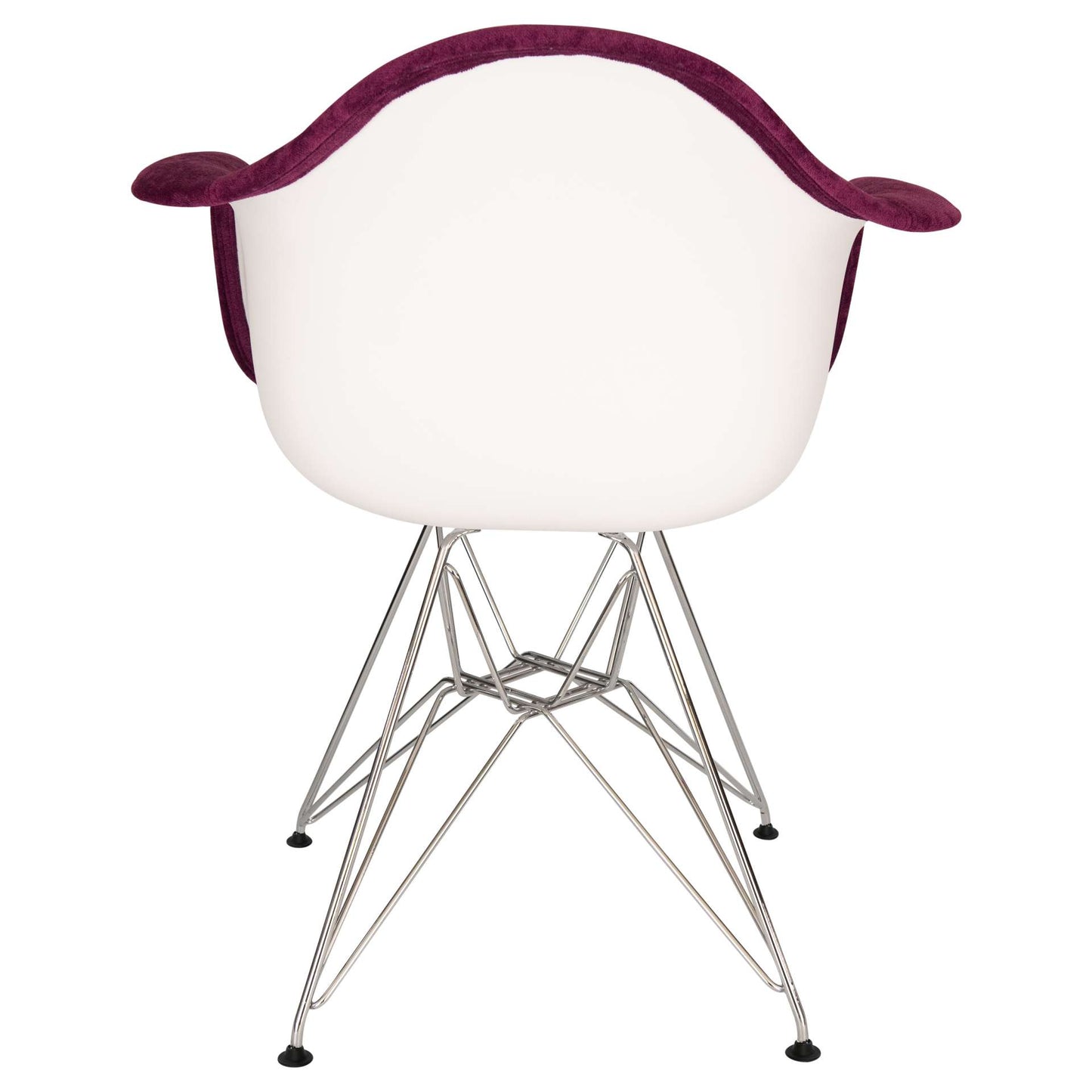 LeisureMod Willow Velvet Eiffel Metal Base Accent Chair - WM24VPR | Accent Chairs | Modishstore - 3