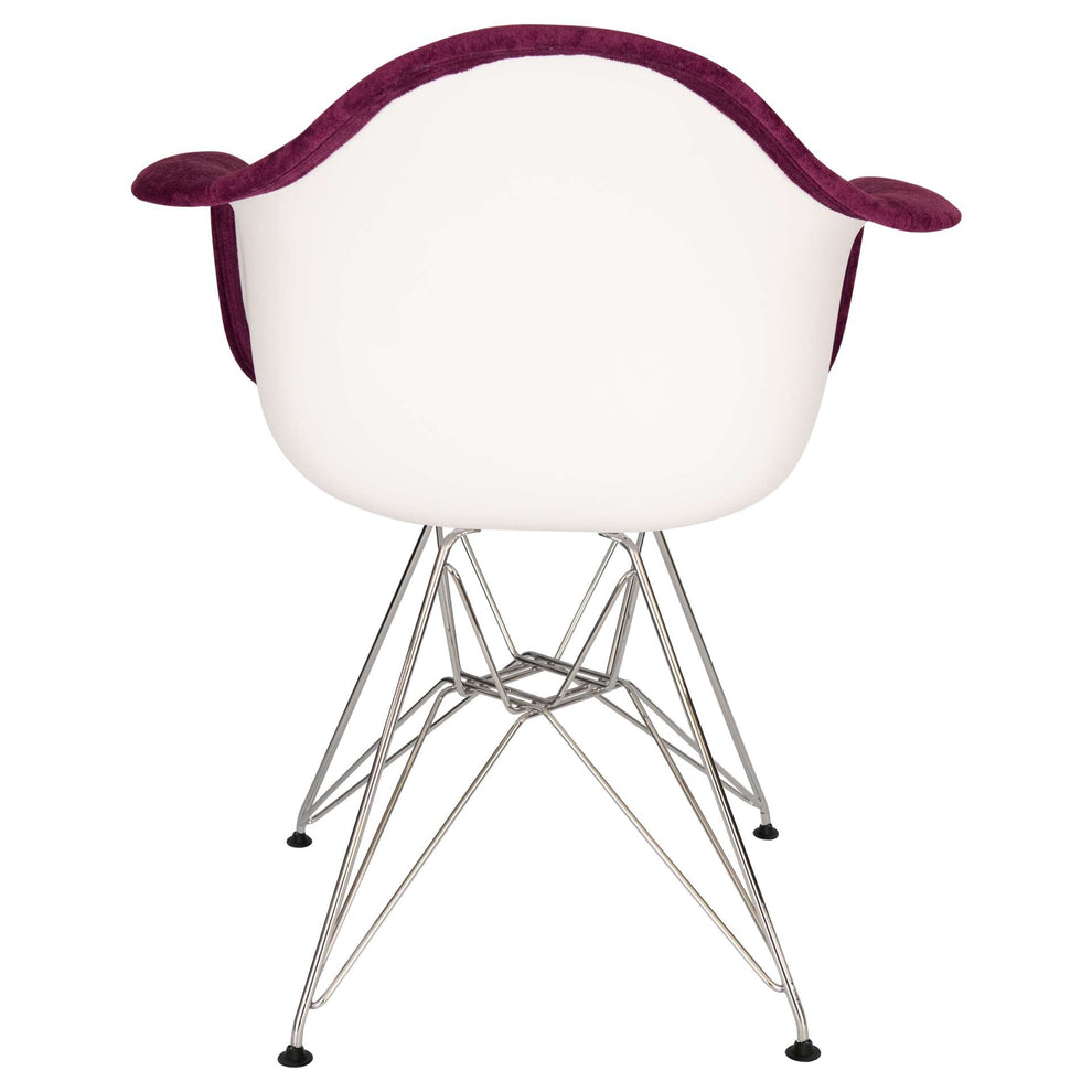 LeisureMod Willow Velvet Eiffel Metal Base Accent Chair - WM24VPR | Accent Chairs | Modishstore - 3