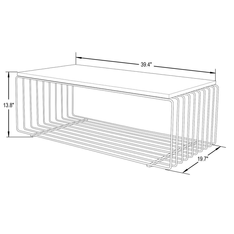 LeisureMod Walden Rectangular Coffee Table with Ash Veneer Top and Powder Coated Steel Frame | Coffee Tables | Modishstore - 4