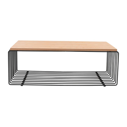 LeisureMod Walden Rectangular Coffee Table with Ash Veneer Top and Powder Coated Steel Frame | Coffee Tables | Modishstore - 3