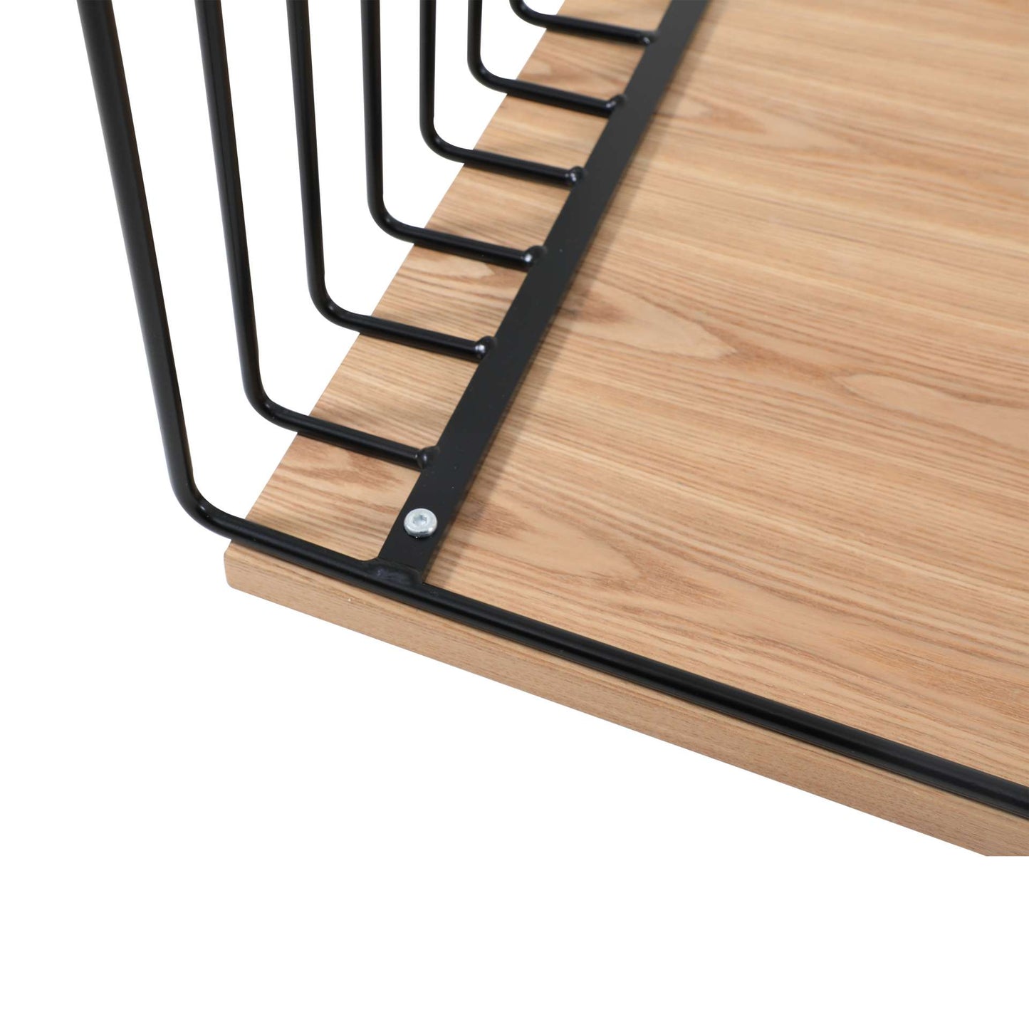 LeisureMod Walden Rectangular Coffee Table with Ash Veneer Top and Powder Coated Steel Frame | Coffee Tables | Modishstore - 5