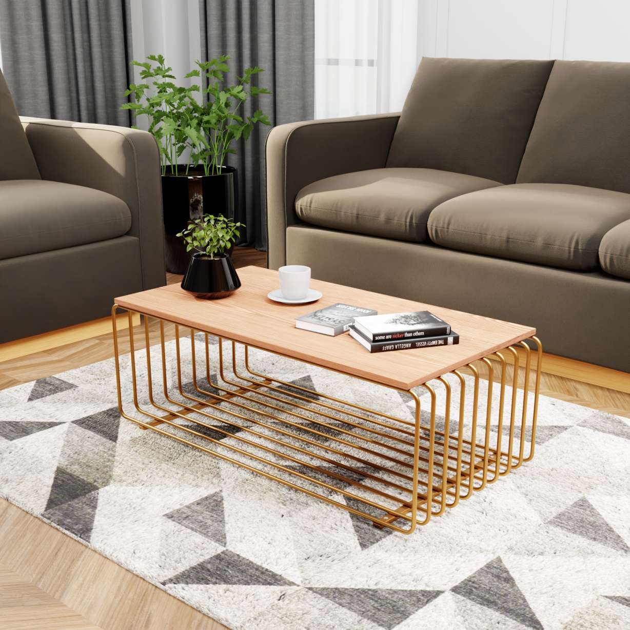 LeisureMod Walden Rectangular Coffee Table with Ash Veneer Top and Powder Coated Steel Frame | Coffee Tables | Modishstore - 21