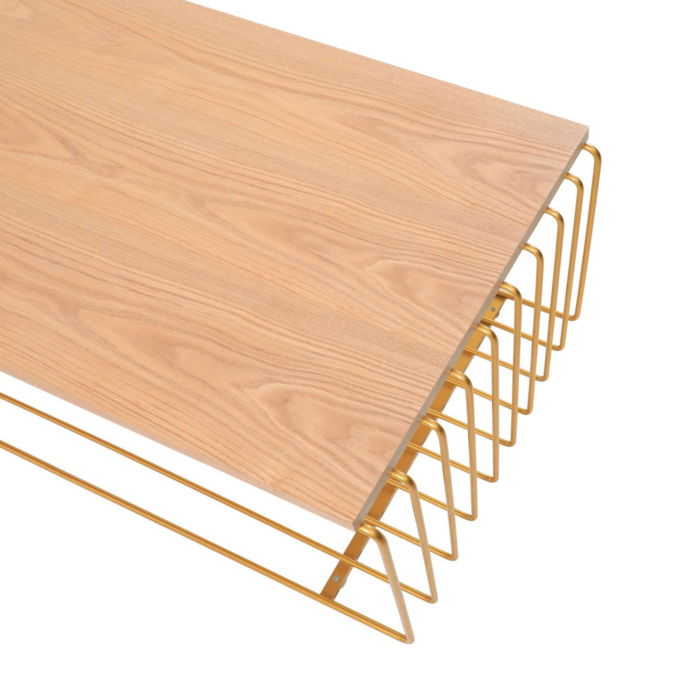 LeisureMod Walden Rectangular Coffee Table with Ash Veneer Top and Powder Coated Steel Frame | Coffee Tables | Modishstore - 28