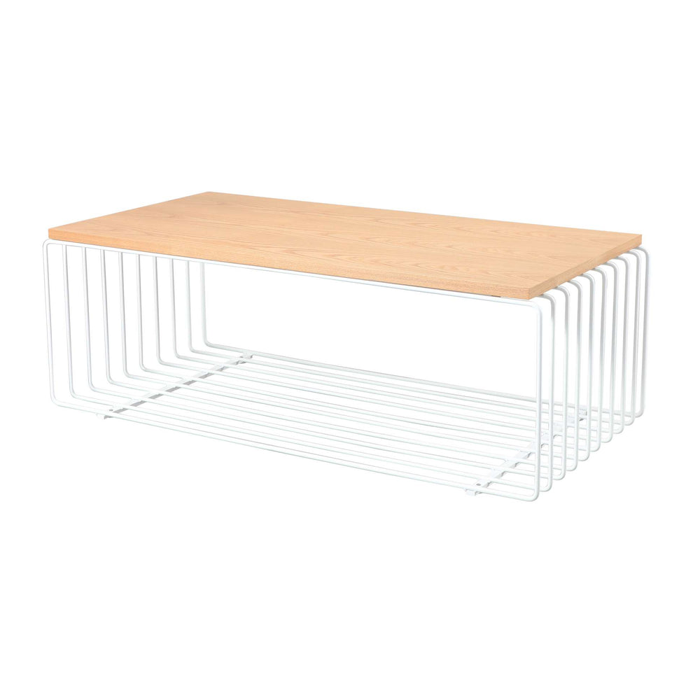 LeisureMod Walden Rectangular Coffee Table with Ash Veneer Top and Powder Coated Steel Frame | Coffee Tables | Modishstore - 20