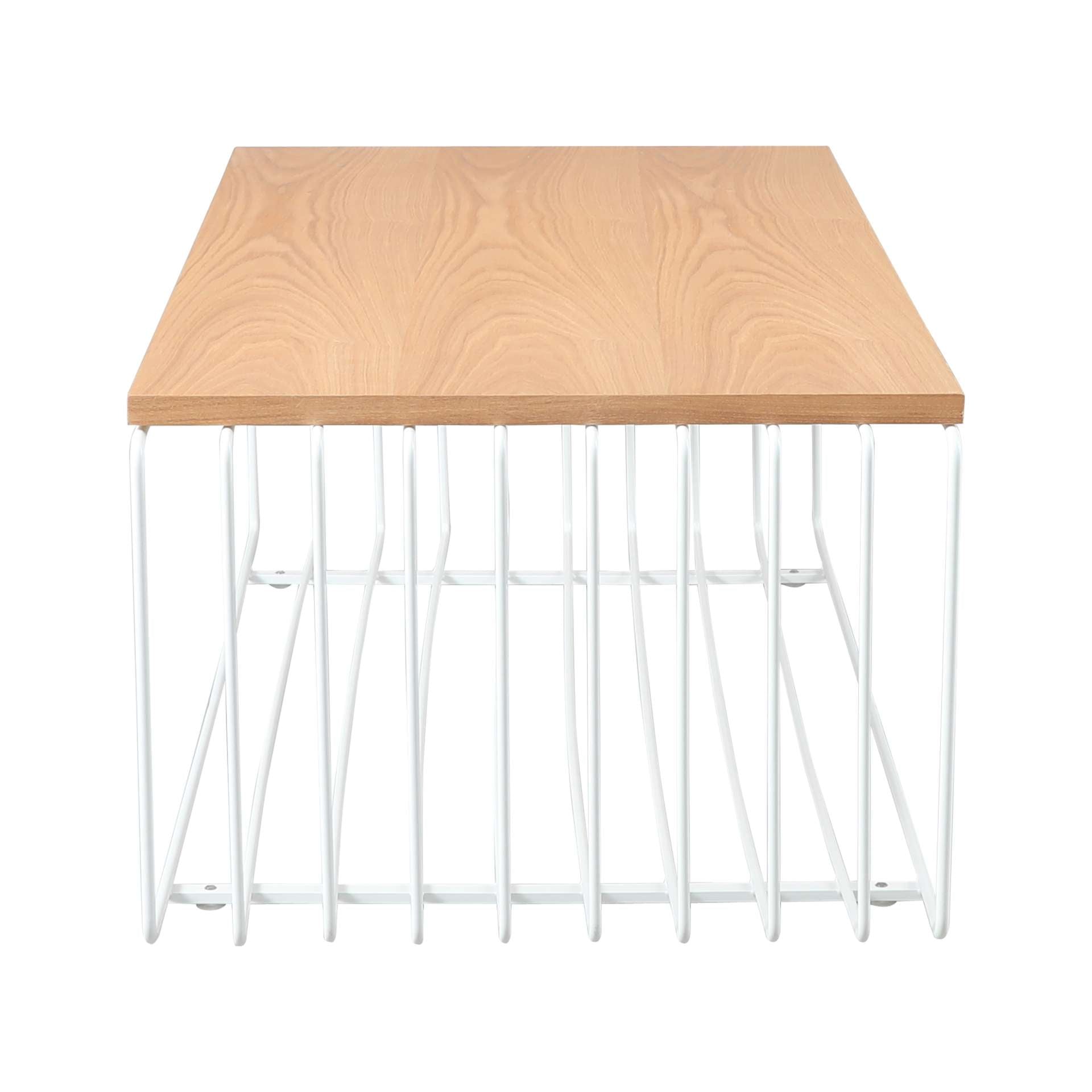 LeisureMod Walden Rectangular Coffee Table with Ash Veneer Top and Powder Coated Steel Frame | Coffee Tables | Modishstore - 19