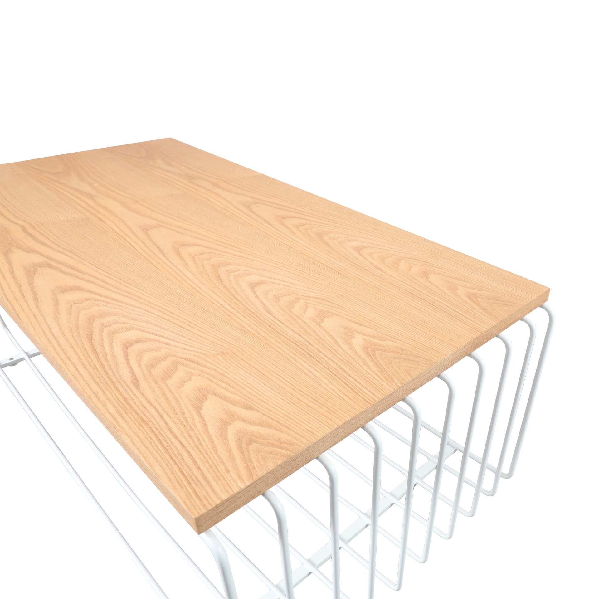 LeisureMod Walden Rectangular Coffee Table with Ash Veneer Top and Powder Coated Steel Frame | Coffee Tables | Modishstore - 17