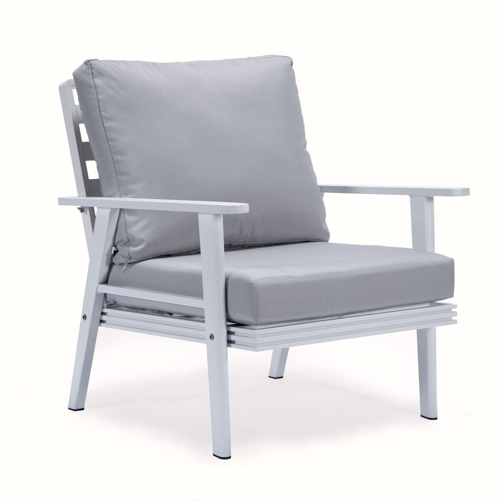 LeisureMod Walbrooke Modern White Patio Conversation With Square Fire Pit & Tank Holder | Outdoor Sofas, Loveseats & Sectionals | Modishstore - 78