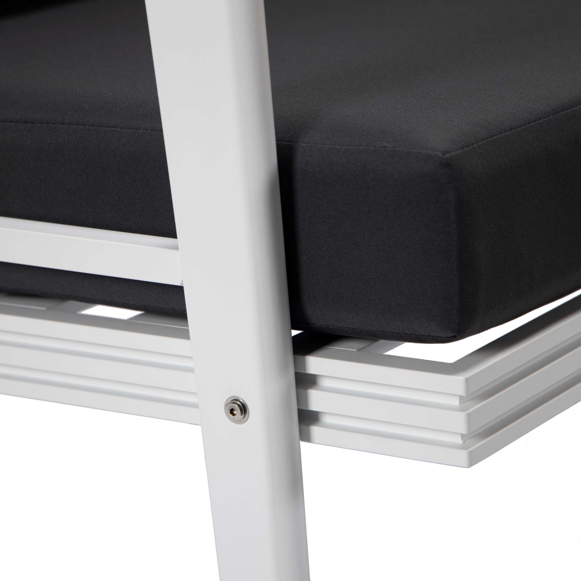 Leisuremod Walbrooke Modern Outdoor Patio Loveseat with White Aluminum Frame and Removable Cushions For Patio and Backyard Garden | Outdoor Sofas, Loveseats & Sectionals | Modishstore - 4