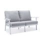Leisuremod Walbrooke Modern Outdoor Patio Loveseat with White Aluminum Frame and Removable Cushions For Patio and Backyard Garden | Outdoor Sofas, Loveseats & Sectionals | Modishstore - 32