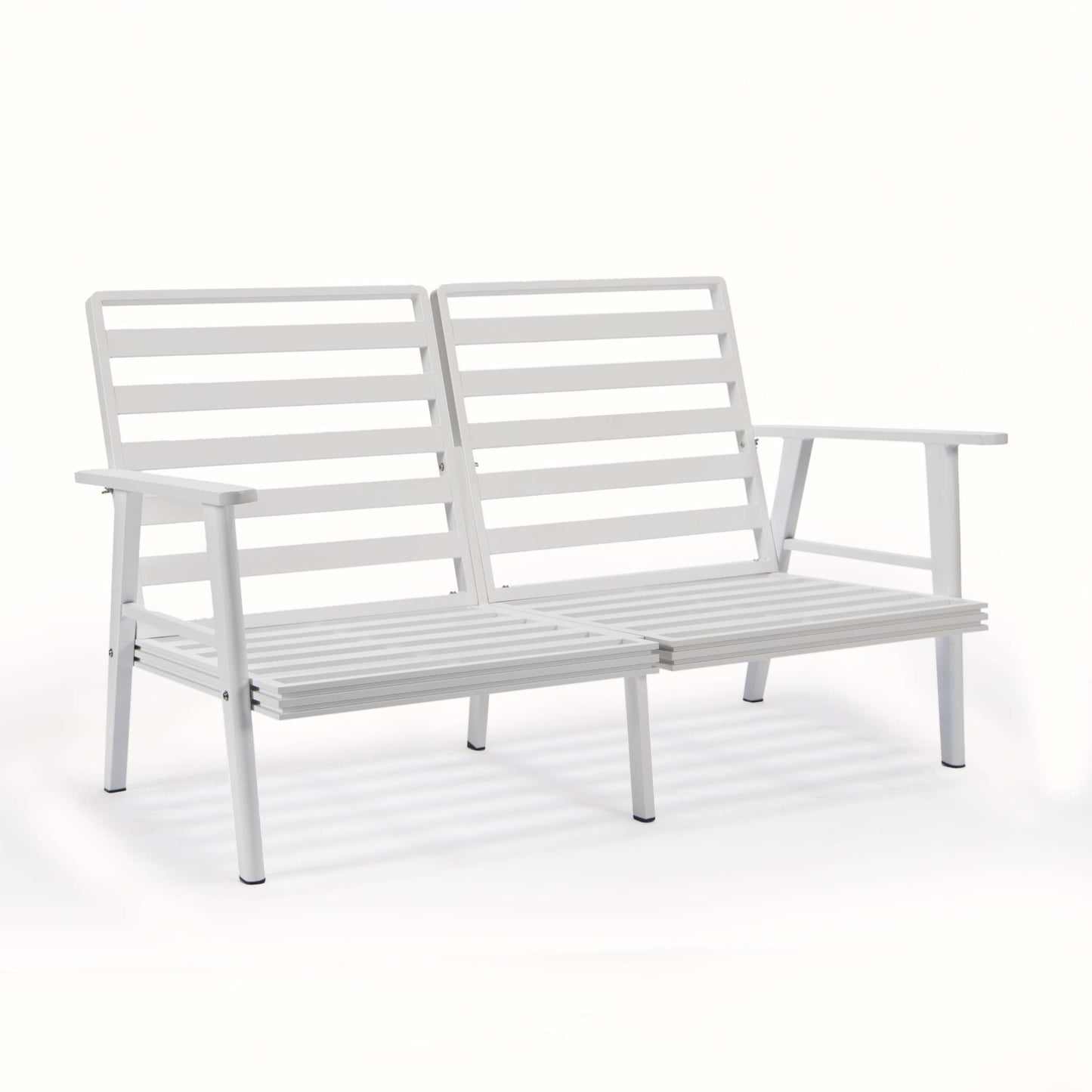 Leisuremod Walbrooke Modern Outdoor Patio Loveseat with White Aluminum Frame and Removable Cushions For Patio and Backyard Garden | Outdoor Sofas, Loveseats & Sectionals | Modishstore - 38
