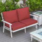 Leisuremod Walbrooke Modern Outdoor Patio Loveseat with White Aluminum Frame and Removable Cushions For Patio and Backyard Garden | Outdoor Sofas, Loveseats & Sectionals | Modishstore - 51