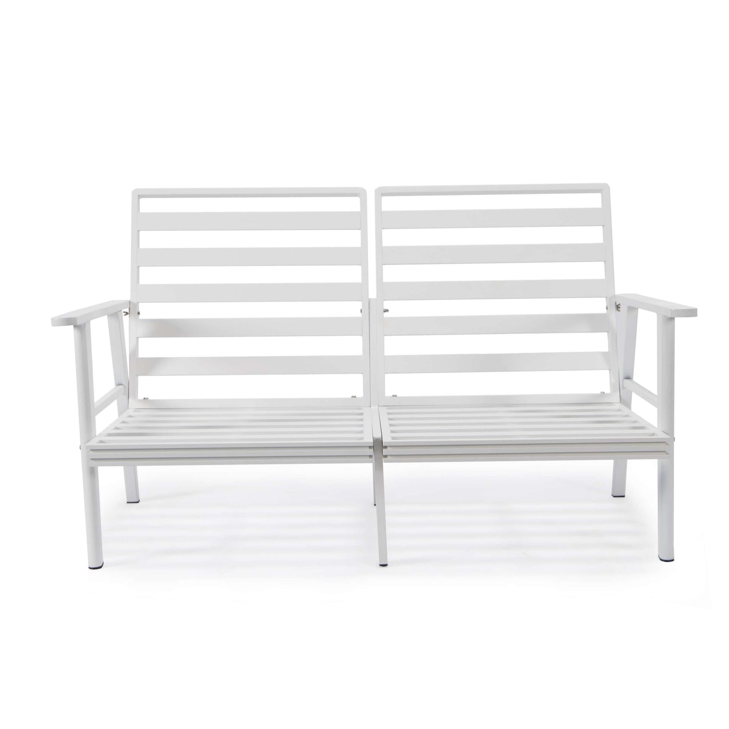 Leisuremod Walbrooke Modern Outdoor Patio Loveseat with White Aluminum Frame and Removable Cushions For Patio and Backyard Garden | Outdoor Sofas, Loveseats & Sectionals | Modishstore - 61