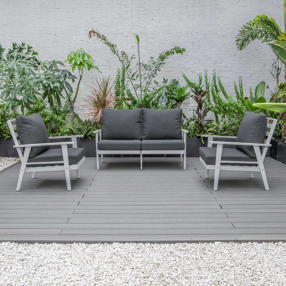 LeisureMod Walbrooke Modern 3-Piece Outdoor Patio Set | Outdoor Sofas, Loveseats & Sectionals | Modishstore