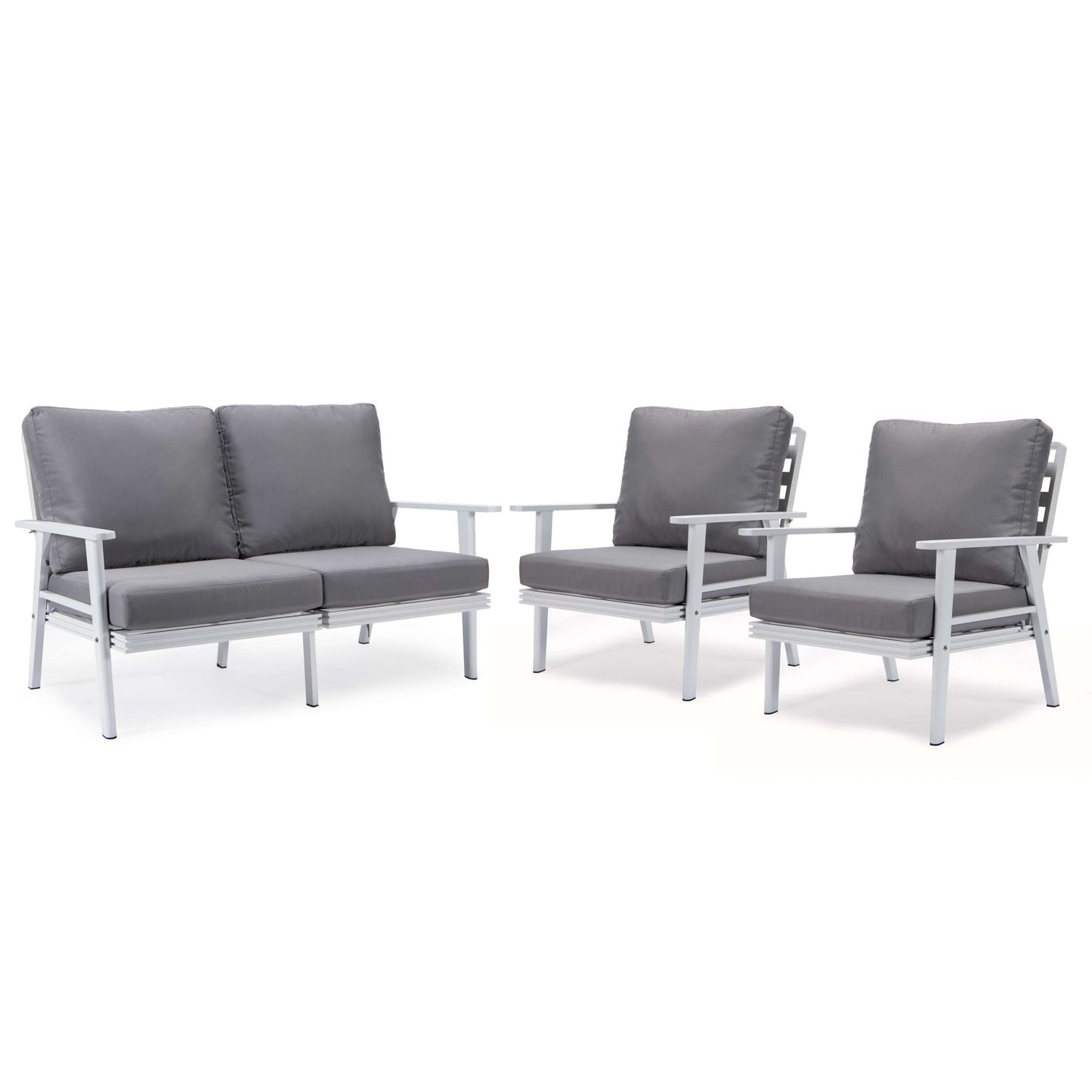 LeisureMod Walbrooke Modern 3-Piece Outdoor Patio Set | Outdoor Sofas, Loveseats & Sectionals | Modishstore - 32