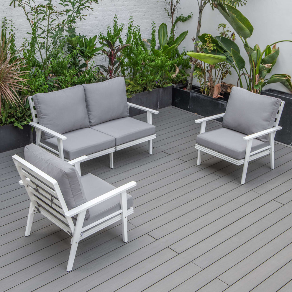LeisureMod Walbrooke Modern 3-Piece Outdoor Patio Set | Outdoor Sofas, Loveseats & Sectionals | Modishstore - 39