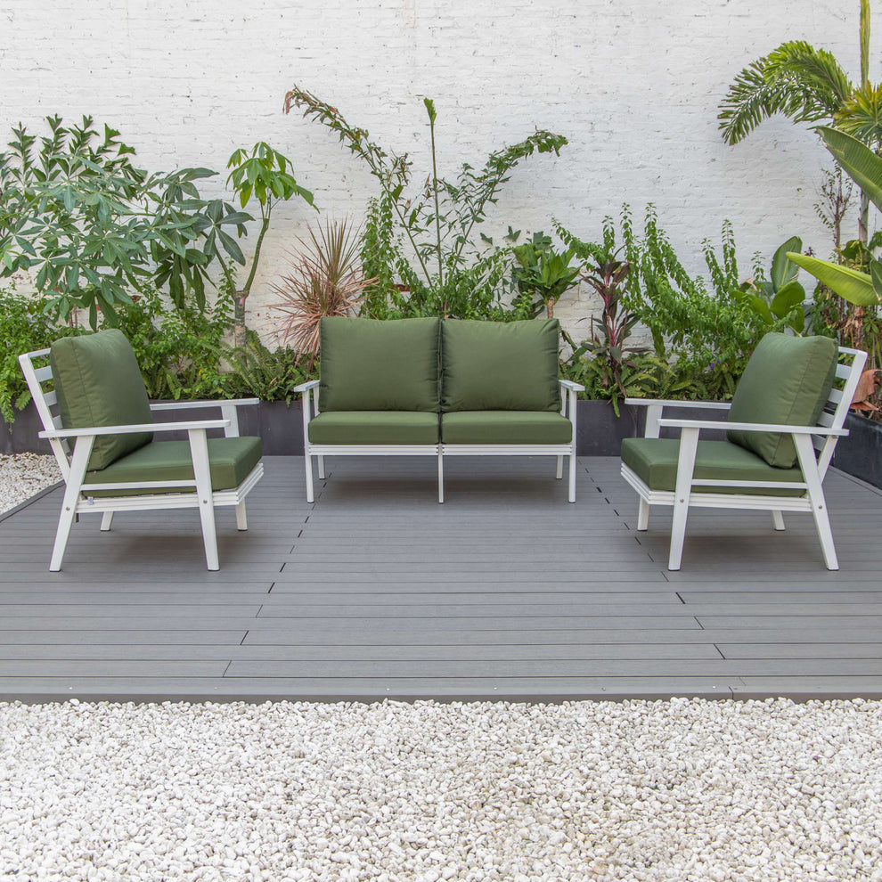 LeisureMod Walbrooke Modern 3-Piece Outdoor Patio Set | Outdoor Sofas, Loveseats & Sectionals | Modishstore - 19
