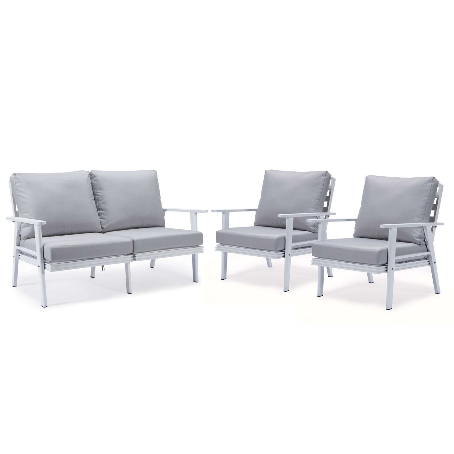 LeisureMod Walbrooke Modern 3-Piece Outdoor Patio Set | Outdoor Sofas, Loveseats & Sectionals | Modishstore - 51
