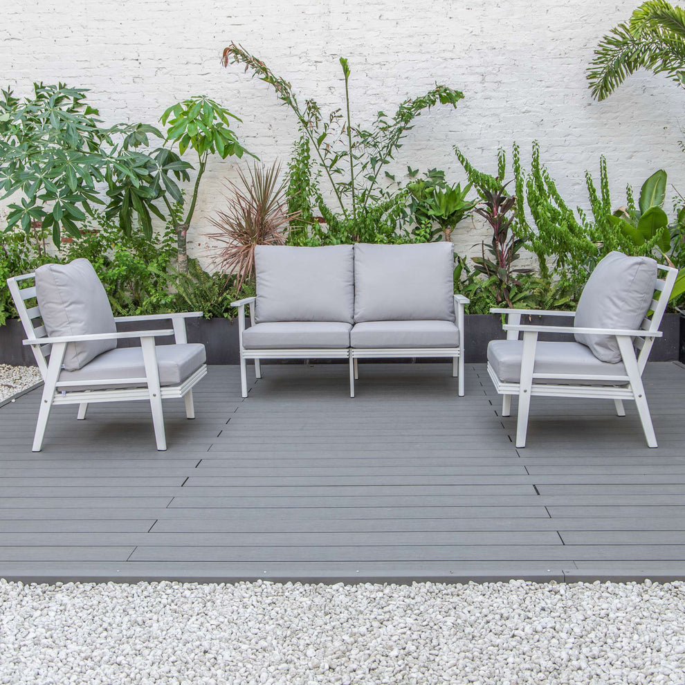 LeisureMod Walbrooke Modern 3-Piece Outdoor Patio Set | Outdoor Sofas, Loveseats & Sectionals | Modishstore - 49