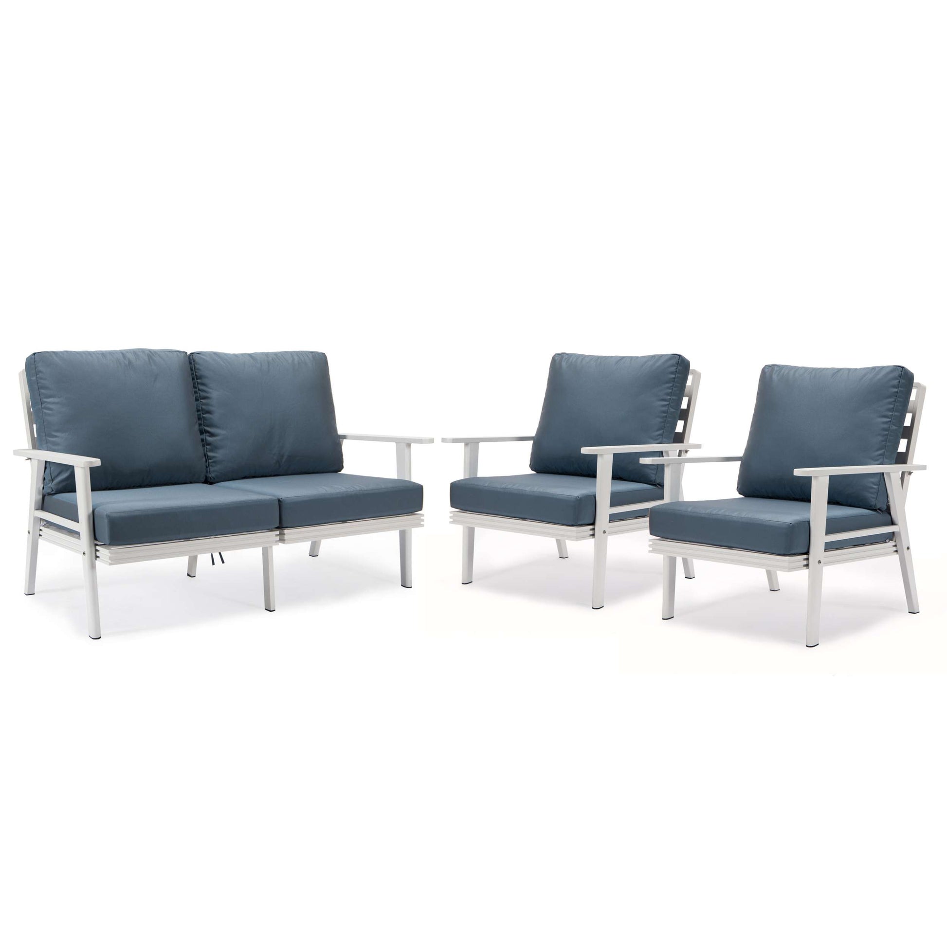 LeisureMod Walbrooke Modern 3-Piece Outdoor Patio Set | Outdoor Sofas, Loveseats & Sectionals | Modishstore - 68