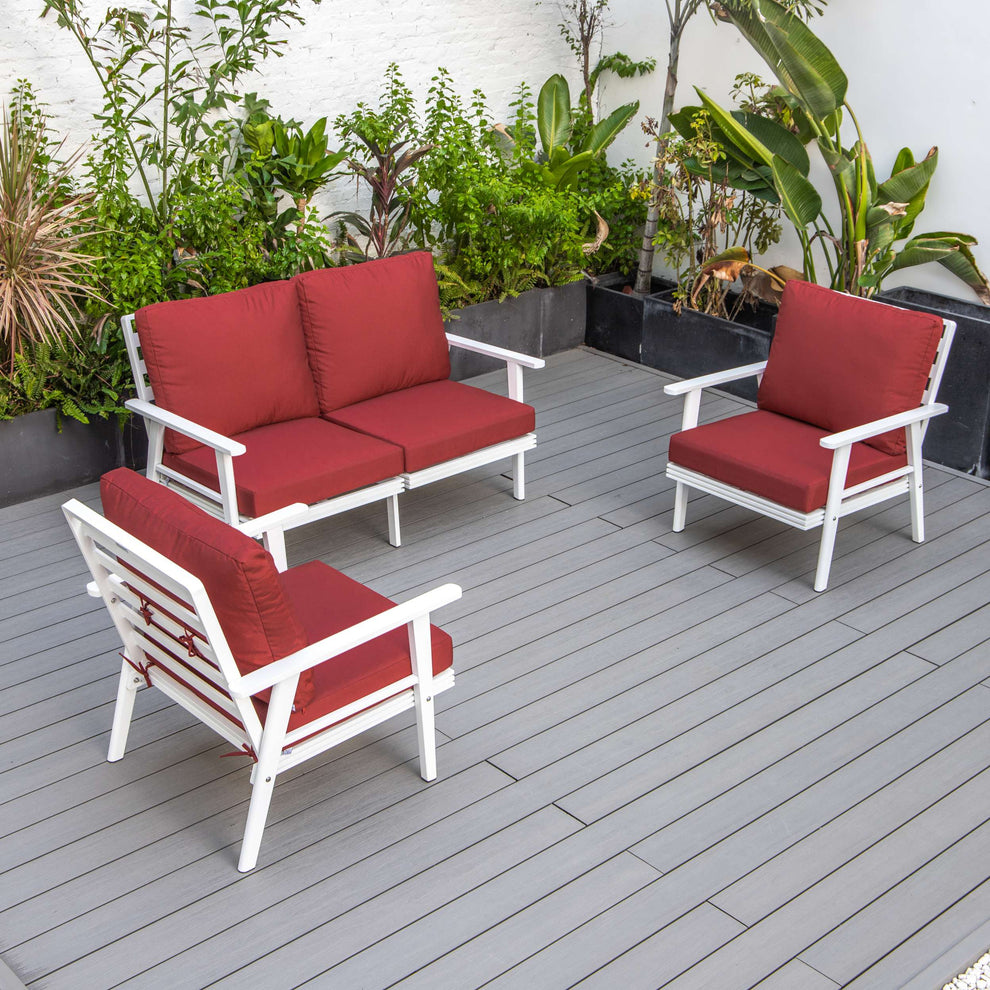 LeisureMod Walbrooke Modern 3-Piece Outdoor Patio Set | Outdoor Sofas, Loveseats & Sectionals | Modishstore - 93