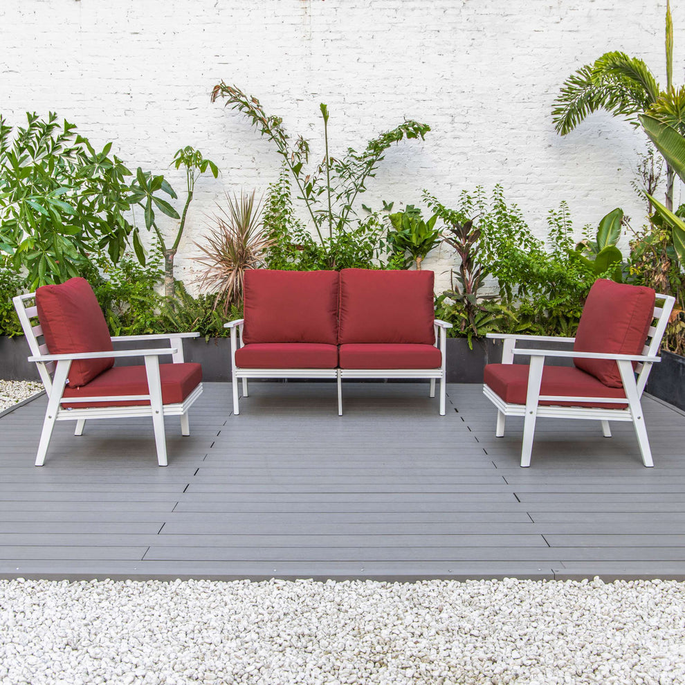 LeisureMod Walbrooke Modern 3-Piece Outdoor Patio Set | Outdoor Sofas, Loveseats & Sectionals | Modishstore - 85