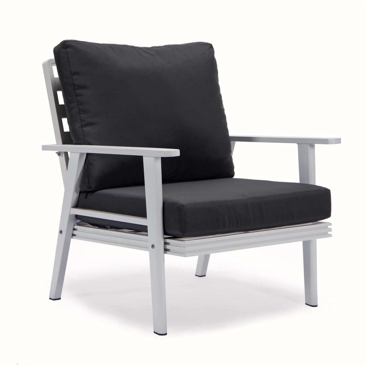 LeisureMod Walbrooke Modern White Patio Conversation With Square Fire Pit & Tank Holder | Outdoor Sofas, Loveseats & Sectionals | Modishstore - 14