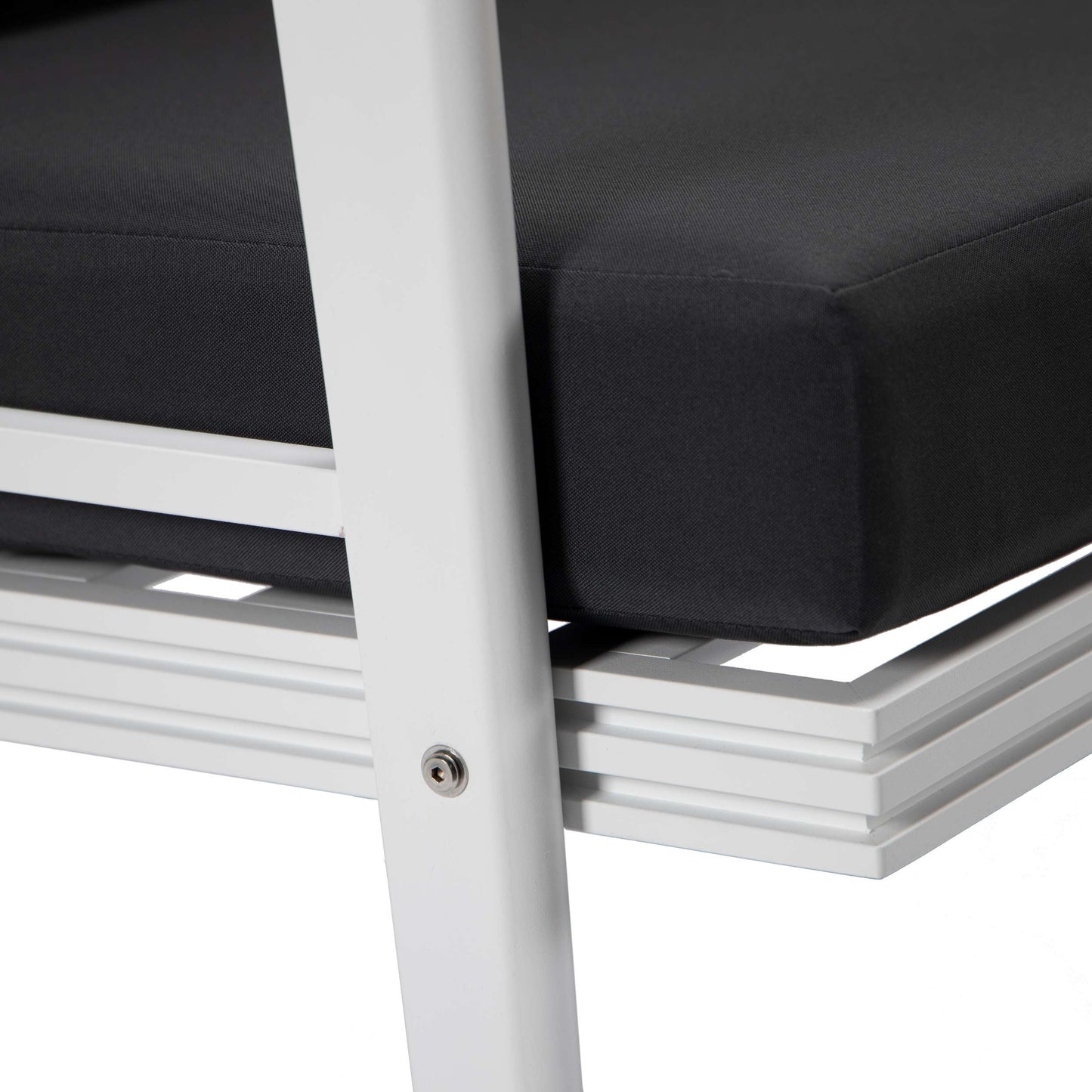 LeisureMod Walbrooke Modern White Patio Conversation With Square Fire Pit & Tank Holder | Outdoor Sofas, Loveseats & Sectionals | Modishstore - 16