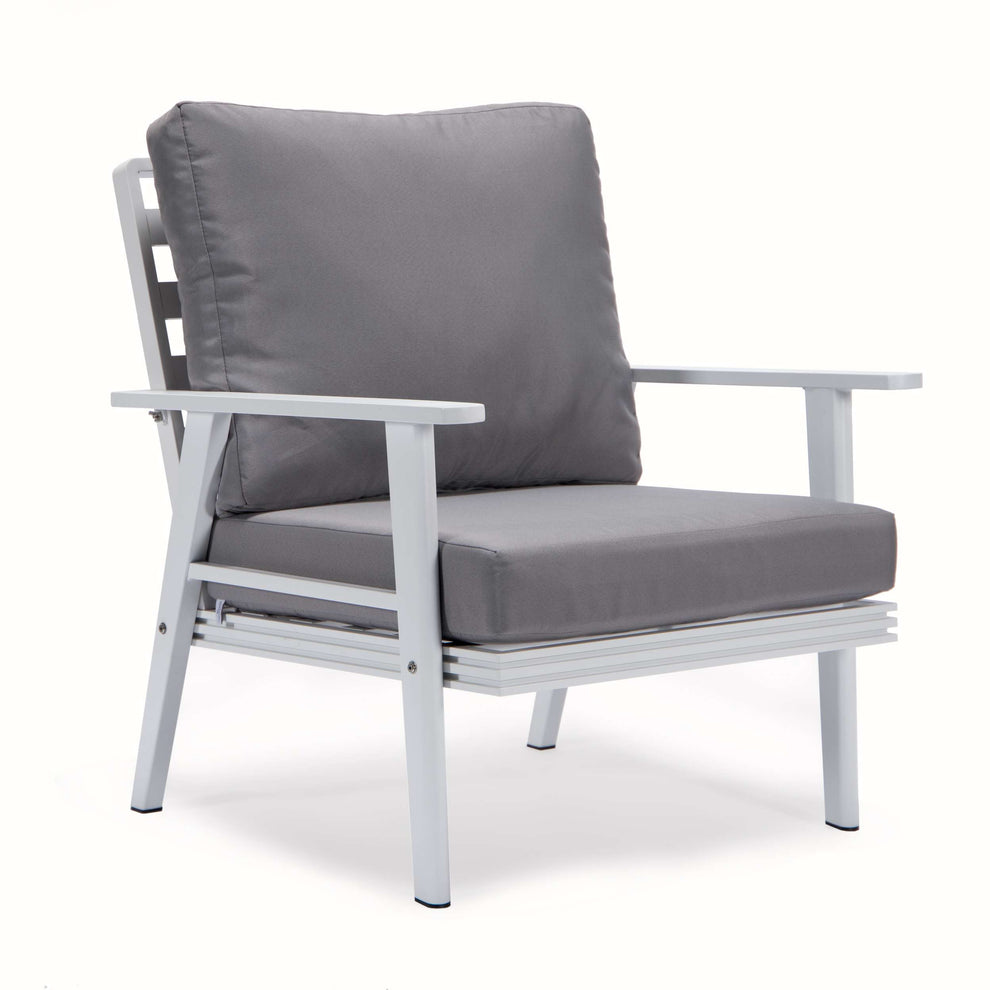 LeisureMod Walbrooke Modern White Patio Conversation With Square Fire Pit With Slats Design & Tank Holder | Outdoor Sofas, Loveseats & Sectionals | Modishstore - 62