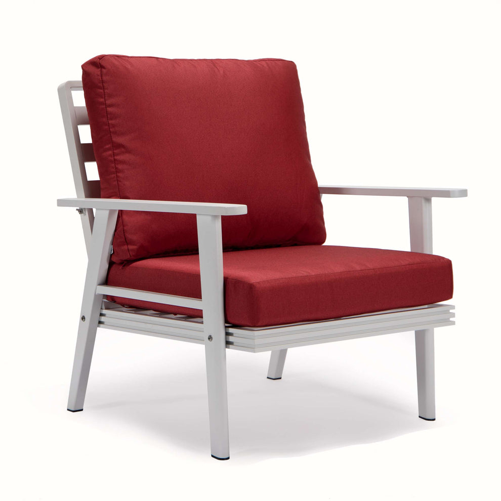 LeisureMod Walbrooke Modern White Patio Conversation With Square Fire Pit & Tank Holder | Outdoor Sofas, Loveseats & Sectionals | Modishstore - 125