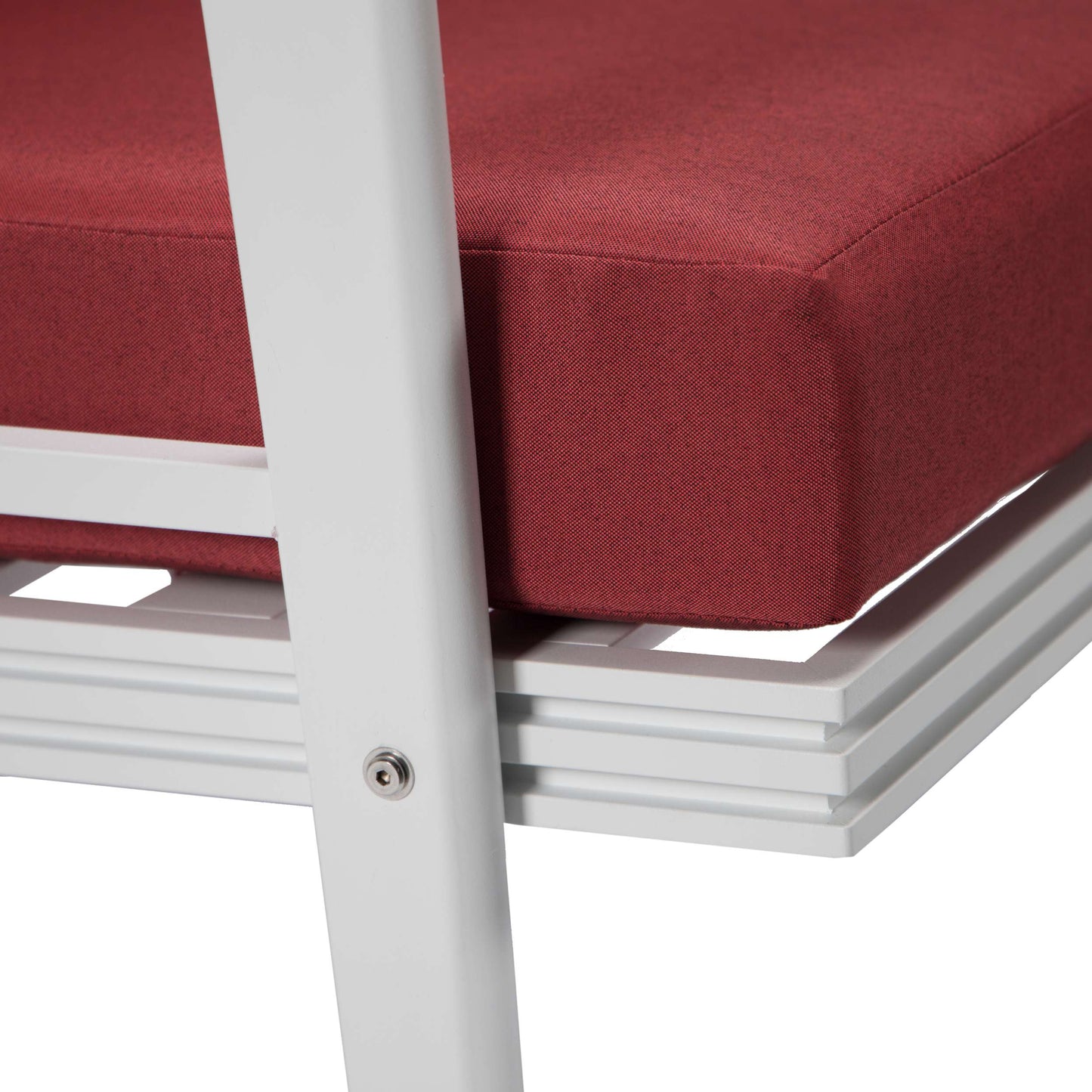 LeisureMod Walbrooke Modern White Patio Conversation With Square Fire Pit With Slats Design & Tank Holder | Outdoor Sofas, Loveseats & Sectionals | Modishstore - 79