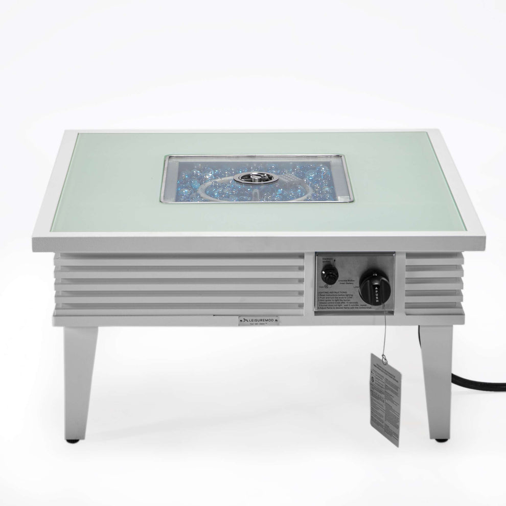 Leisuremod Walbrooke Outdoor Patio Aluminum Square Slats Design Fire Pit Side Table | FIRE PITS | Modishstore - 52