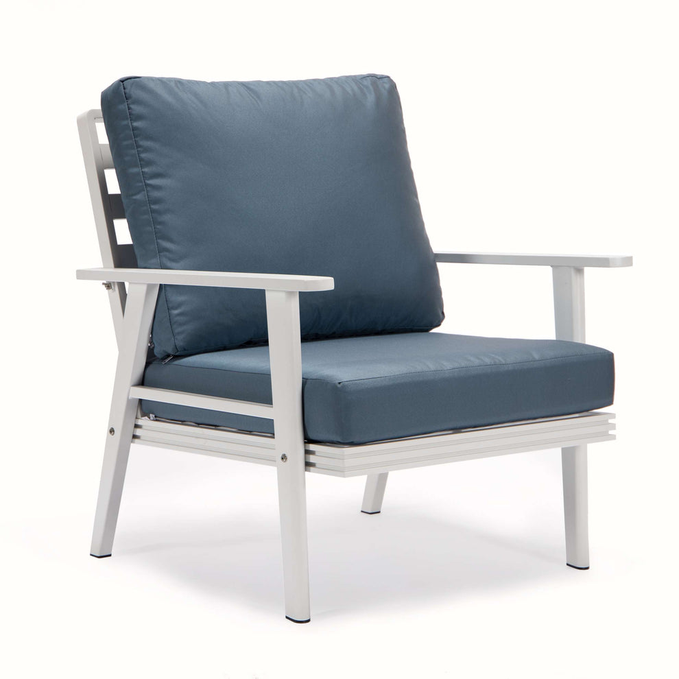 LeisureMod Walbrooke Modern White Patio Conversation With Round Fire Pit With Slats Design & Tank Holder | Outdoor Sofas, Loveseats & Sectionals | Modishstore - 23