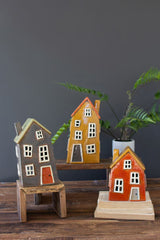 Set Of Three Ceramic Houses By Kalalou