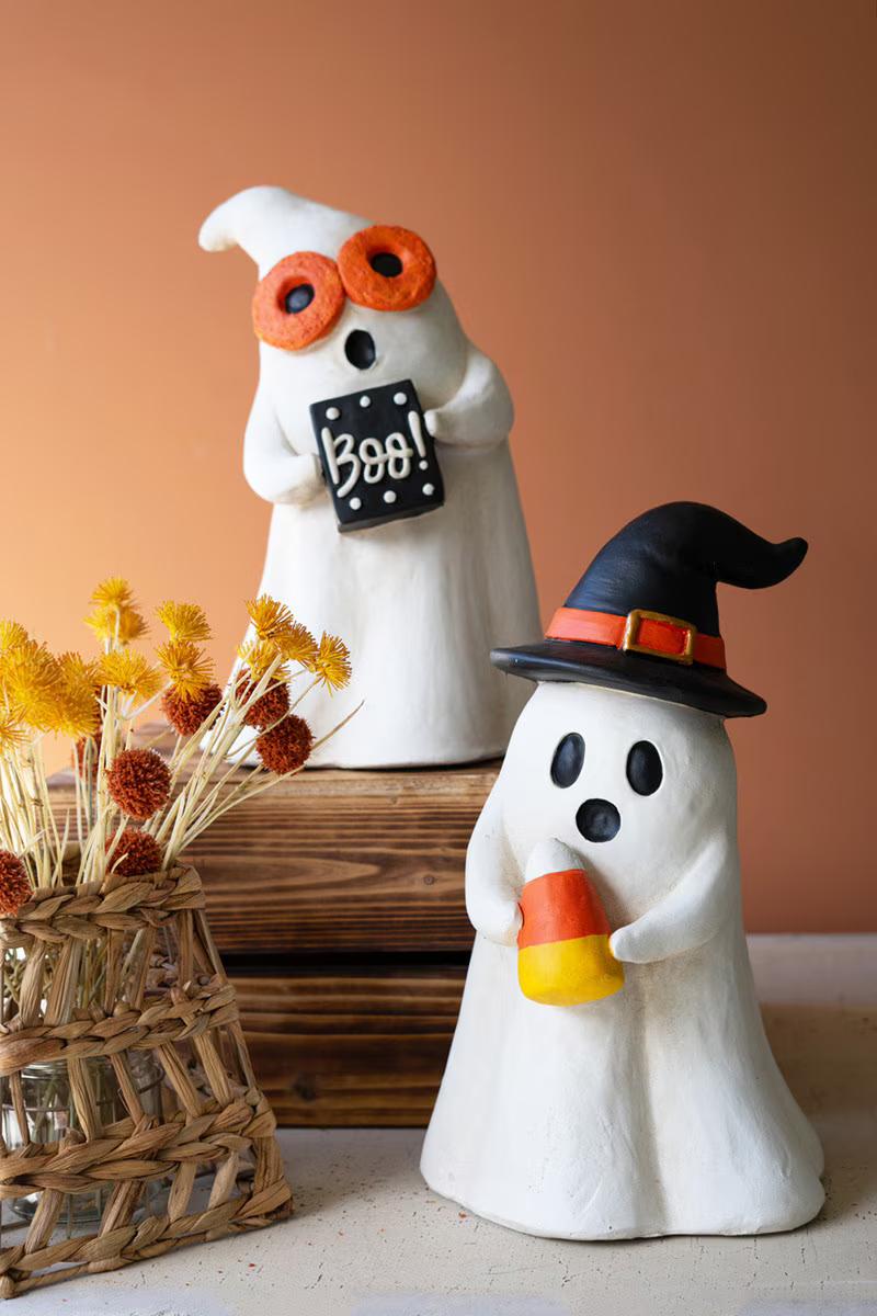 Set Of Two Resin Halloween Ghosts By Kalalou | Holiday | Modishstore - 1
