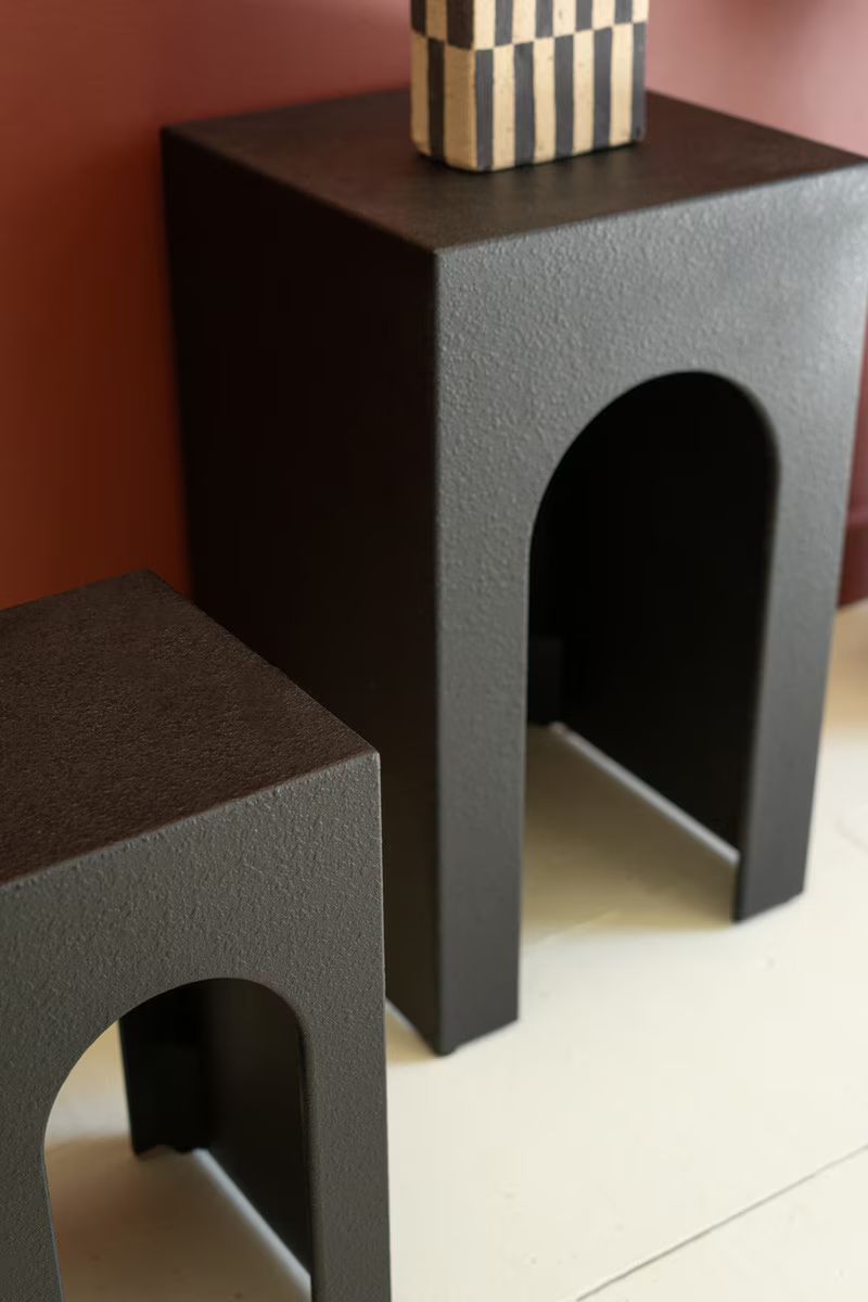 Set Of Three Wooden Side Tables - Black By Kalalou | Side Tables | Modishstore - 2