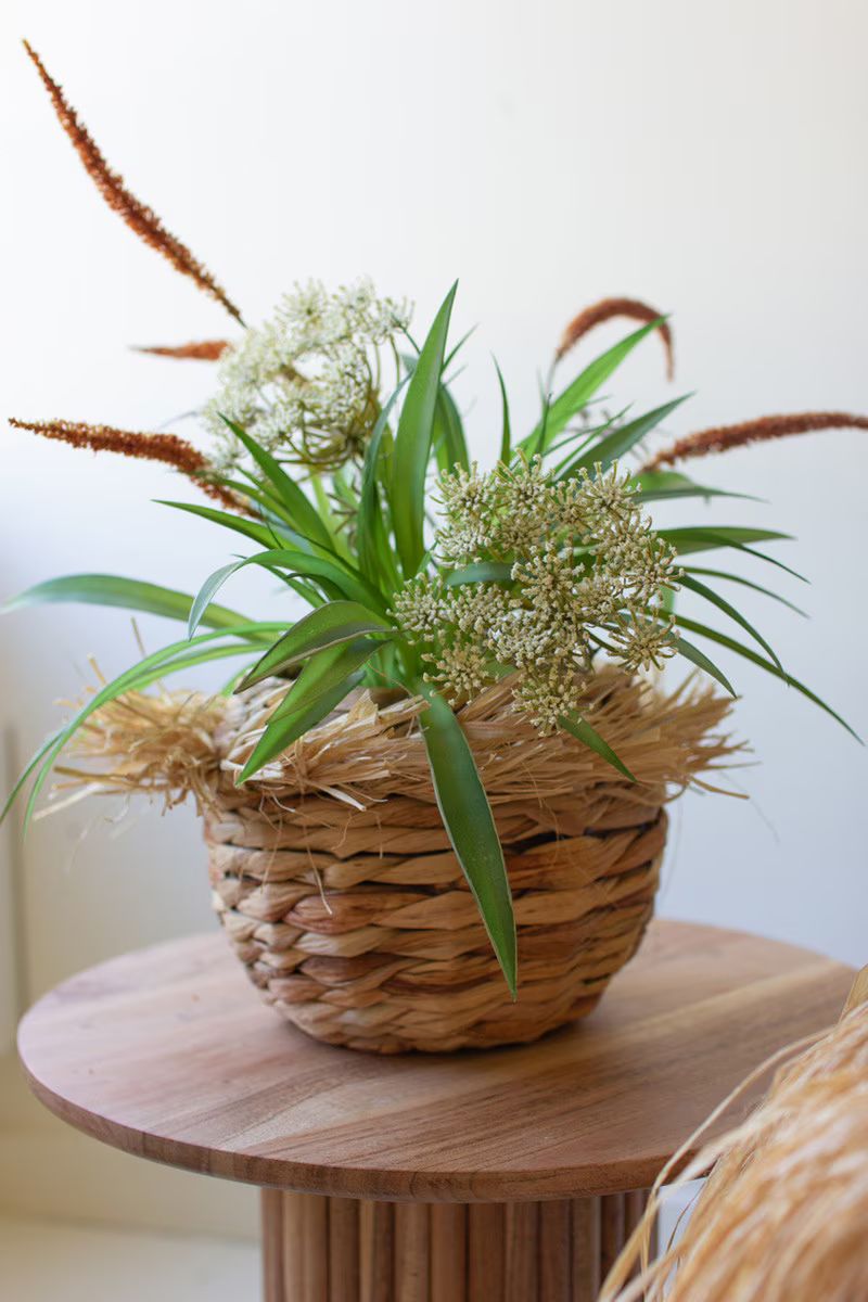 Set Of Two Seagrass Decorative Baskets With Raffia Detail By Kalalou | Bins, Baskets & Buckets | Modishstore - 3