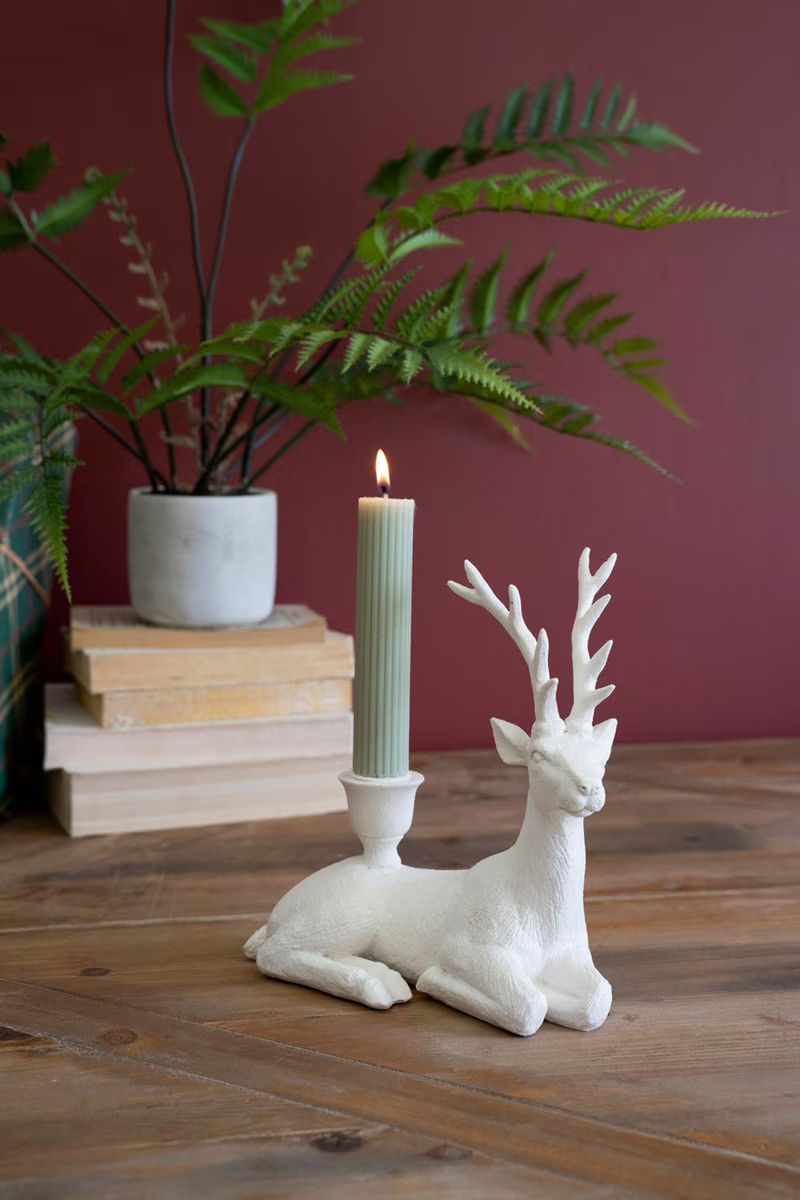 Poly Resin Christmas Deer Taper Candle Holder (Min 2) By Kalalou | Candle Holders | Modishstore - 2