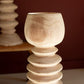 Set Of Three Turned Wood Towers With Cups By Kalalou | Candle Holders | Modishstore - 4