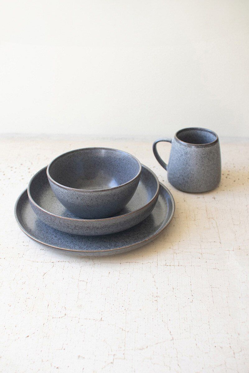 Set Of Four Stormwash Ceramic Mugs By Kalalou | Drinkware | Modishstore - 3