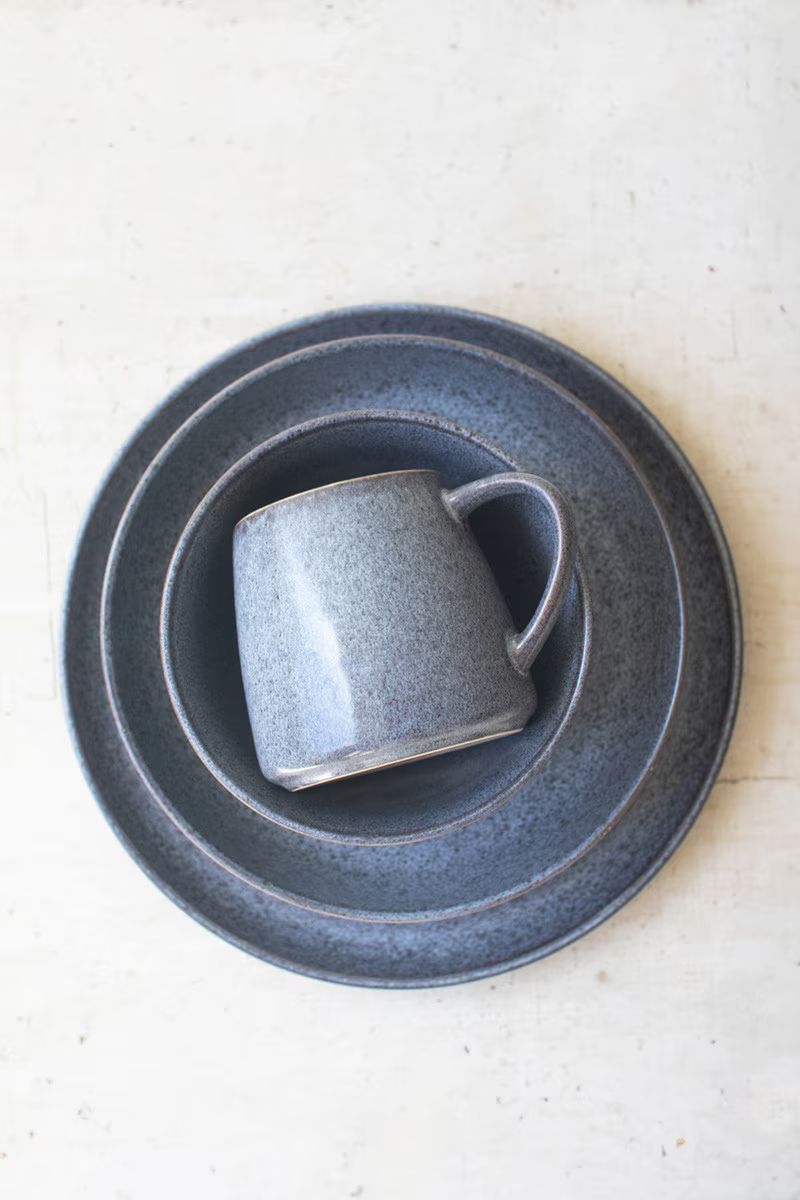 Set Of Four Stormwash Ceramic Mugs By Kalalou | Drinkware | Modishstore - 2