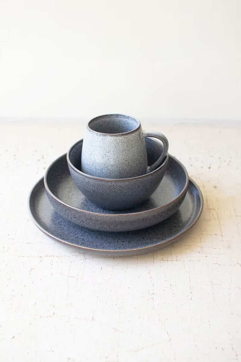 Set Of Four Stormwash Ceramic Mugs By Kalalou | Drinkware | Modishstore - 5