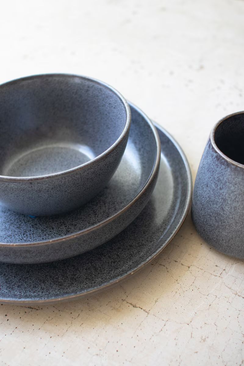 Set Of Four Stormwash Ceramic Mugs By Kalalou | Drinkware | Modishstore - 4