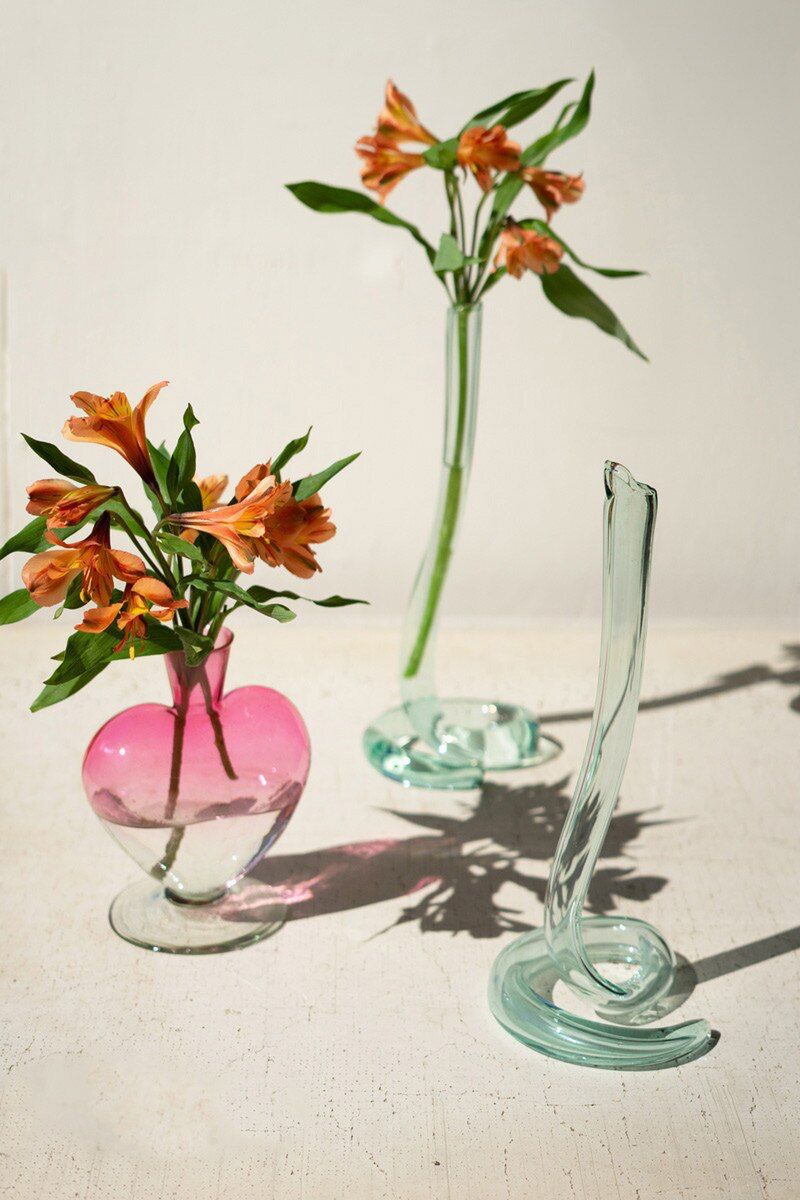 Kalalou Glass Heart Vase - Thumbnail 4