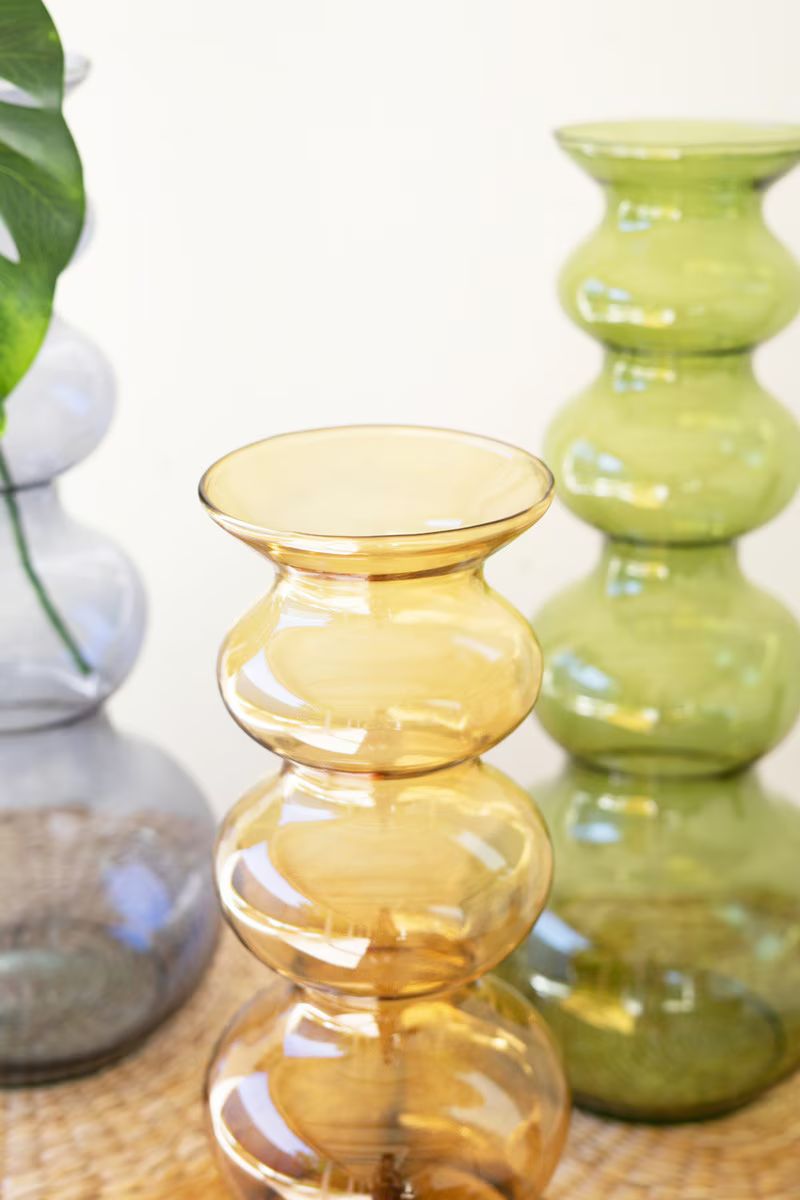 Large Glass Bubble Vase - Amber By Kalalou | Vases | Modishstore - 4