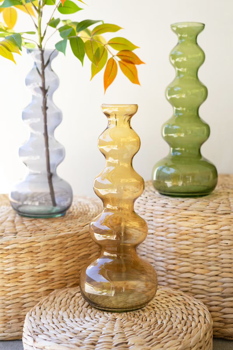 Small Glass Bubble Vase - Smoke By Kalalou | Vases | Modishstore - 4