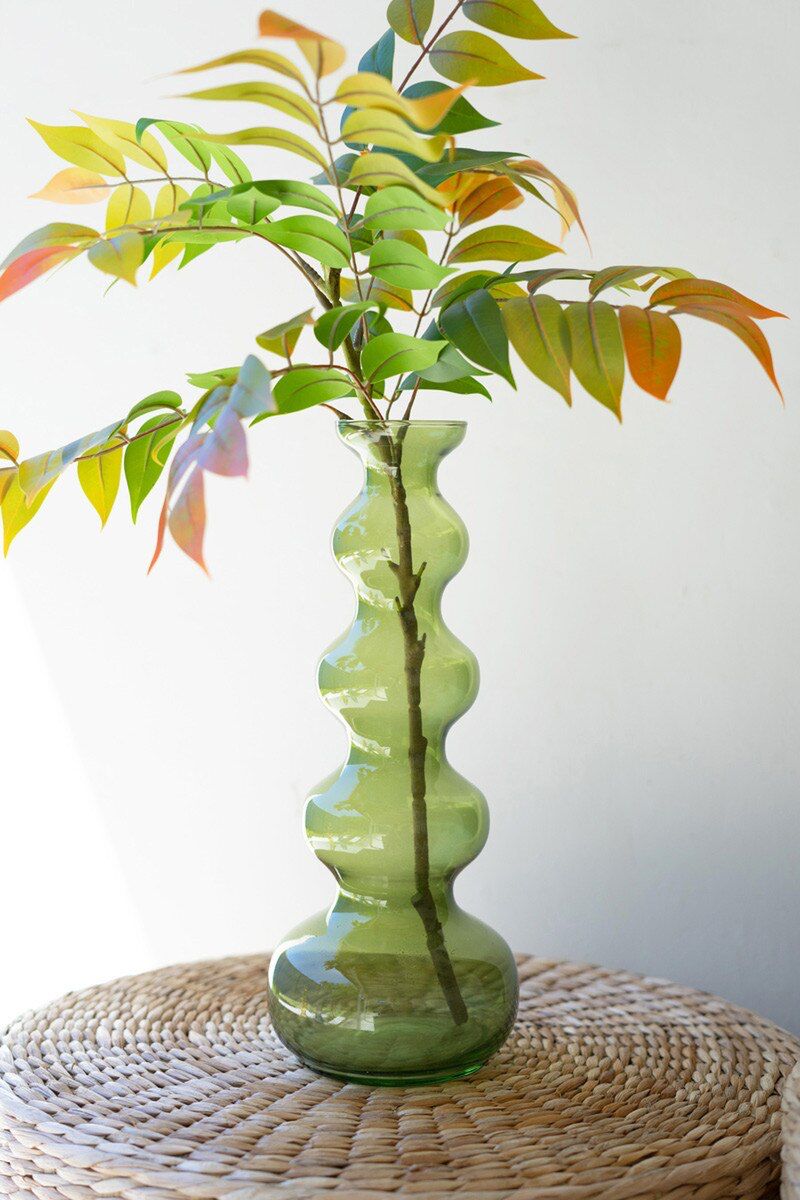 Small Glass Bubble Vase - Green By Kalalou | Vases | Modishstore - 3
