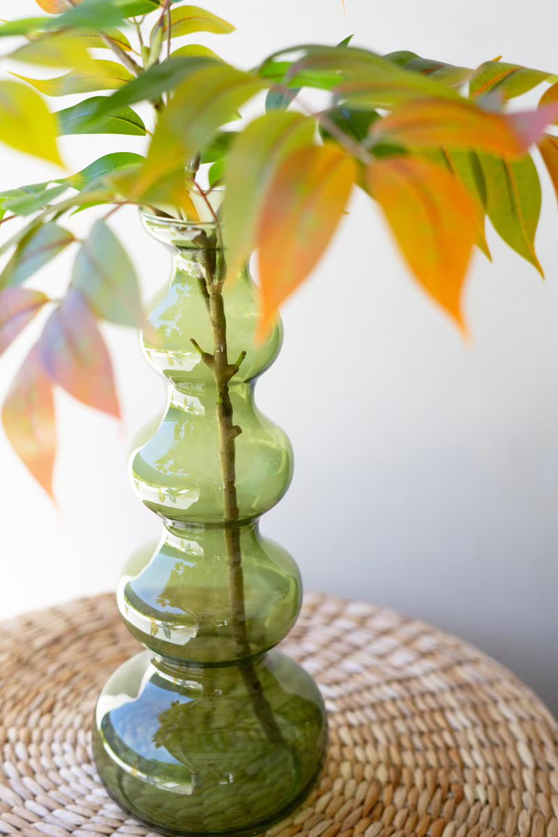 Small Glass Bubble Vase - Green By Kalalou | Vases | Modishstore - 1