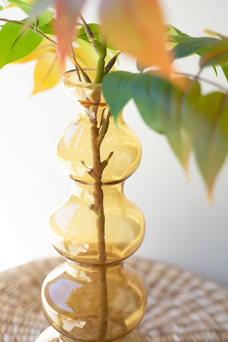 Small Glass Bubble Vase - Amber By Kalalou | Vases | Modishstore - 4